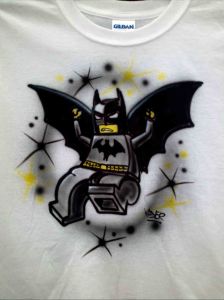 Custom AIrbrushed Batman Lego T shirt